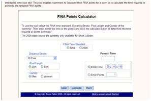 FINA Points Calculator